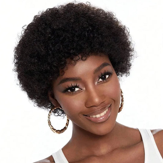 Afro Wigs Short Kinky Curly Human Hair Wig for Black Women 13X4 HD Lace Wigs Pixie Cut Wigs  Short Afro Kinky Curly Wig Cosplay