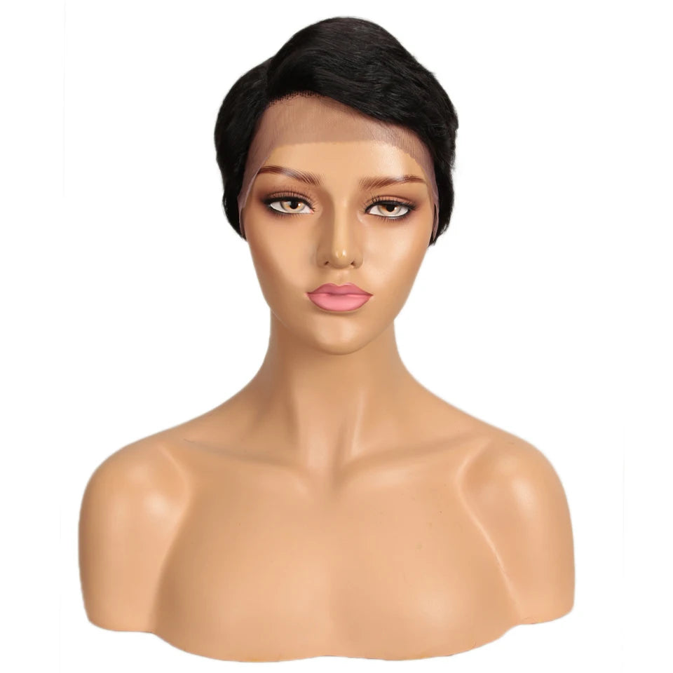 Lekker Ready to Wear Short Pixie Cut 13x1 Side Part Lace Front Human Hair Wigs For Women Glueless Brazilian Remy Hair Bob Wigs