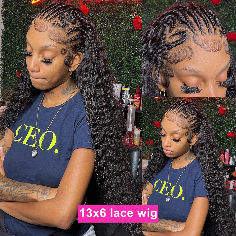 hd lace wig 13x6 human hair Curly Wig For Women choice Pre Plucked 40 Inch Loose Deep Wave Water wave Frontal Wigs