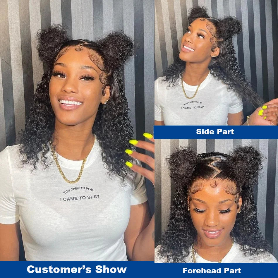 13x4 Short Wig Jerry Curly Wigs Human Hair Natural Black Pre Plucked Lace Frontal Wig Curly Wig