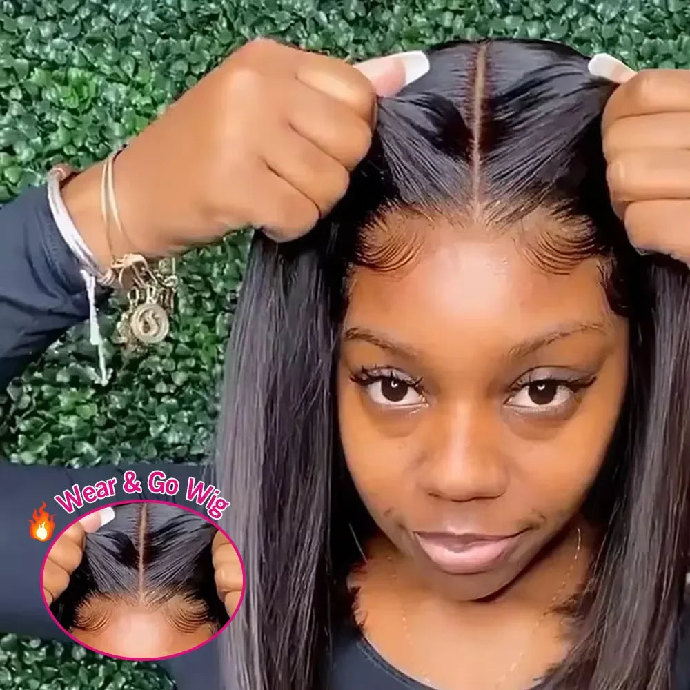 40 Inch Wear Go Glueless Wig 13x6 HD Transparent Bone Straight Lace Front Wigs Ready To Go 4x4 6x4 HD Glueless Wigs Pre plucked