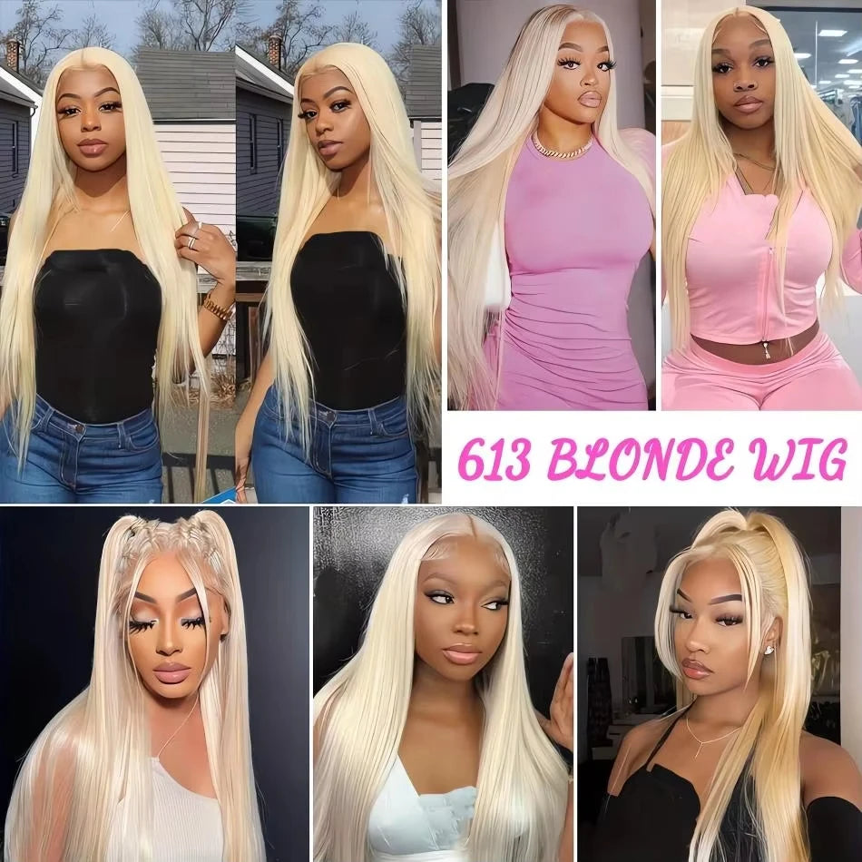 40 Inch 250 Density 613 Blonde Lace Front Wig Human Hair 13X6 Hd Lace Frontal Wig Straight Lace Front Wigs Human Hair For Women