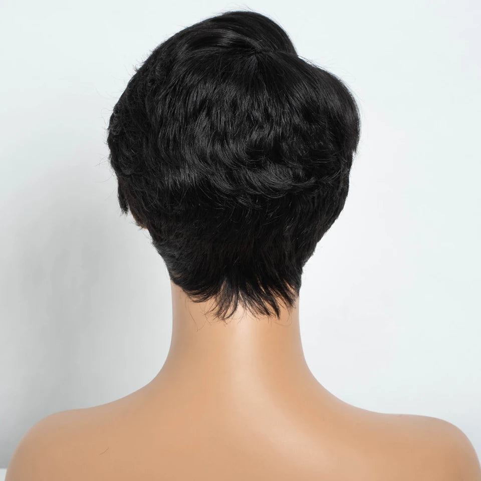 Lekker Short Pixie Cut 13X1 Lace Front 100% Human Hair Wigs For Women Glueless Ready to Wear Brazilian Remy Hair Colored Wigs