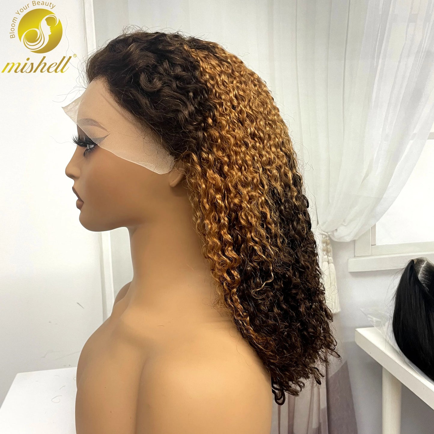 13x4 Lace Frontal Pixie Curly Human Hair Wigs 350% Density 12A Colored Raw Burmese Bouncy Curly Hair Wigs for Women