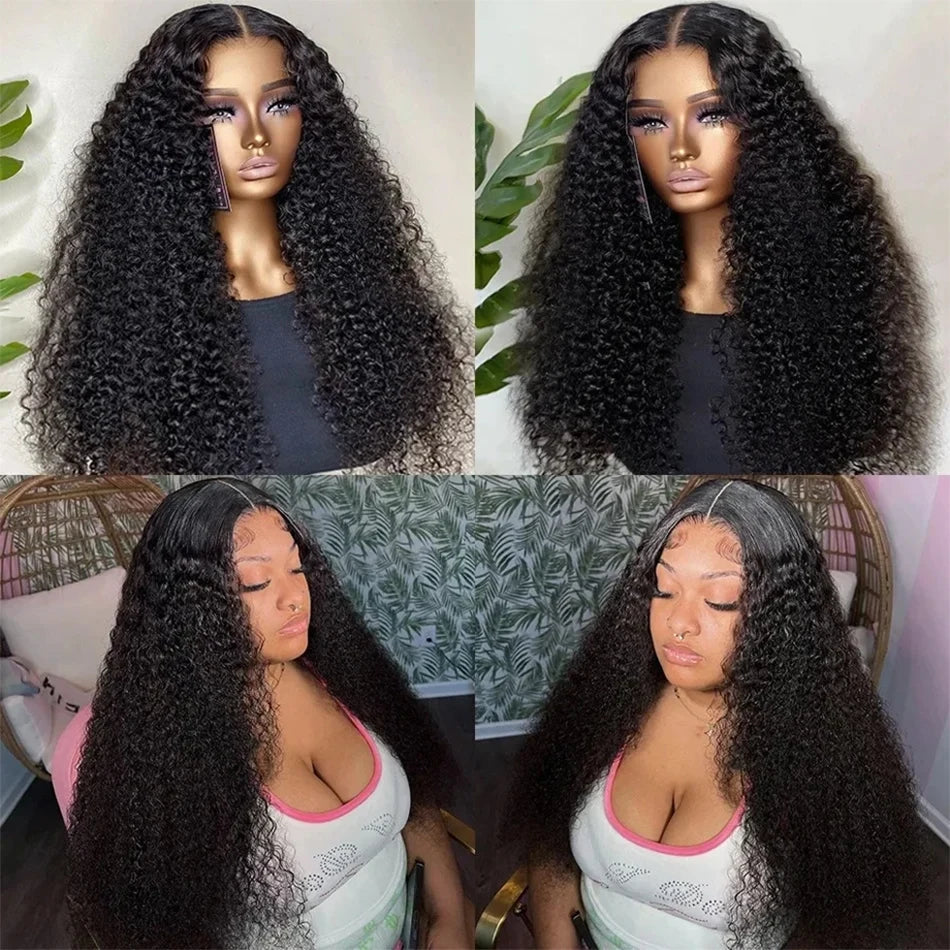 Glueless Kinky Curly 13x4 Lace Front Human Hair Wigs For Women Brazilian Deep Curly Lace Frontal Wig Wet And Wavy Frontal Wigs