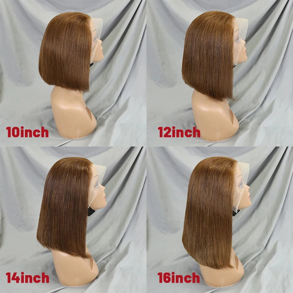 10-16 Inch 200% Density Straight Bob Wigs 30T4 Ombre Transparent 13x4 Lace Frontal Wigs Brazilian Remy Human Hair Wigs for Women