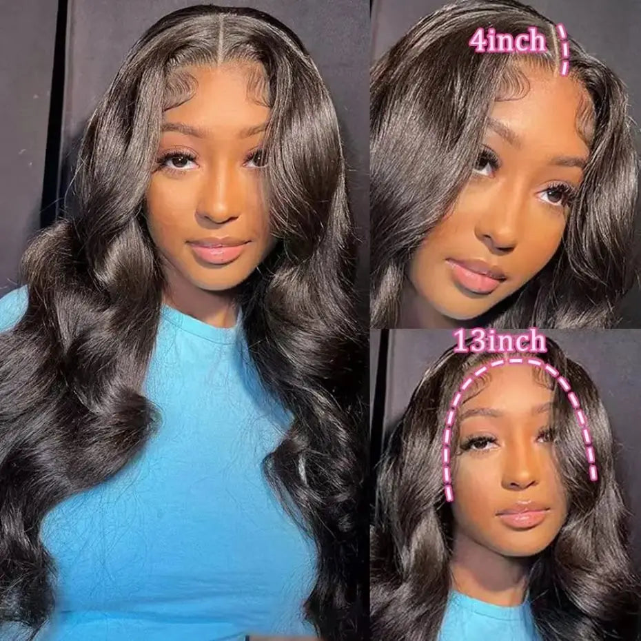 13x4 HD Lace Front Human Hair Wigs Body Wave Brazilian Remy 13x6 HD Lace Frontal Wig PrePlucked For Women Human Hair Pre Plucked