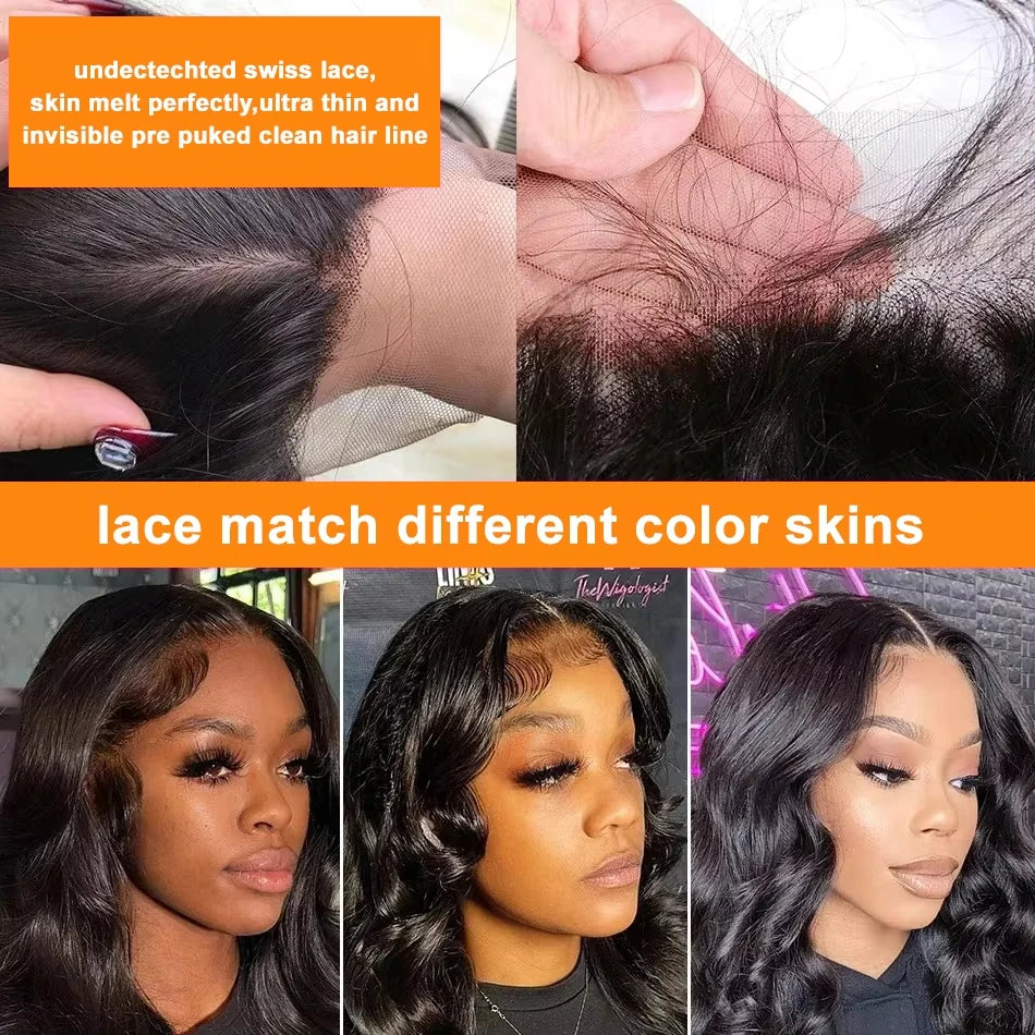 210 Density 13x6 hd lace front human hair wig body wave human hair wigs Brazilian Natural wigs For Black Women Daily Use