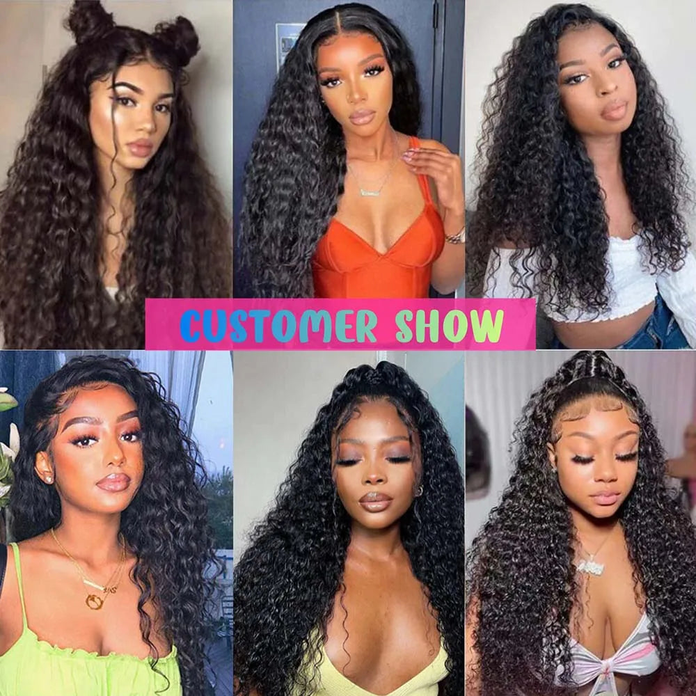 220 density - 13x4 Kinky Curly Lace Front Human Hair Wigs For Black Women Brazilian Transparent Lace Frontal Wig 180%-250% Density KF Beauty U