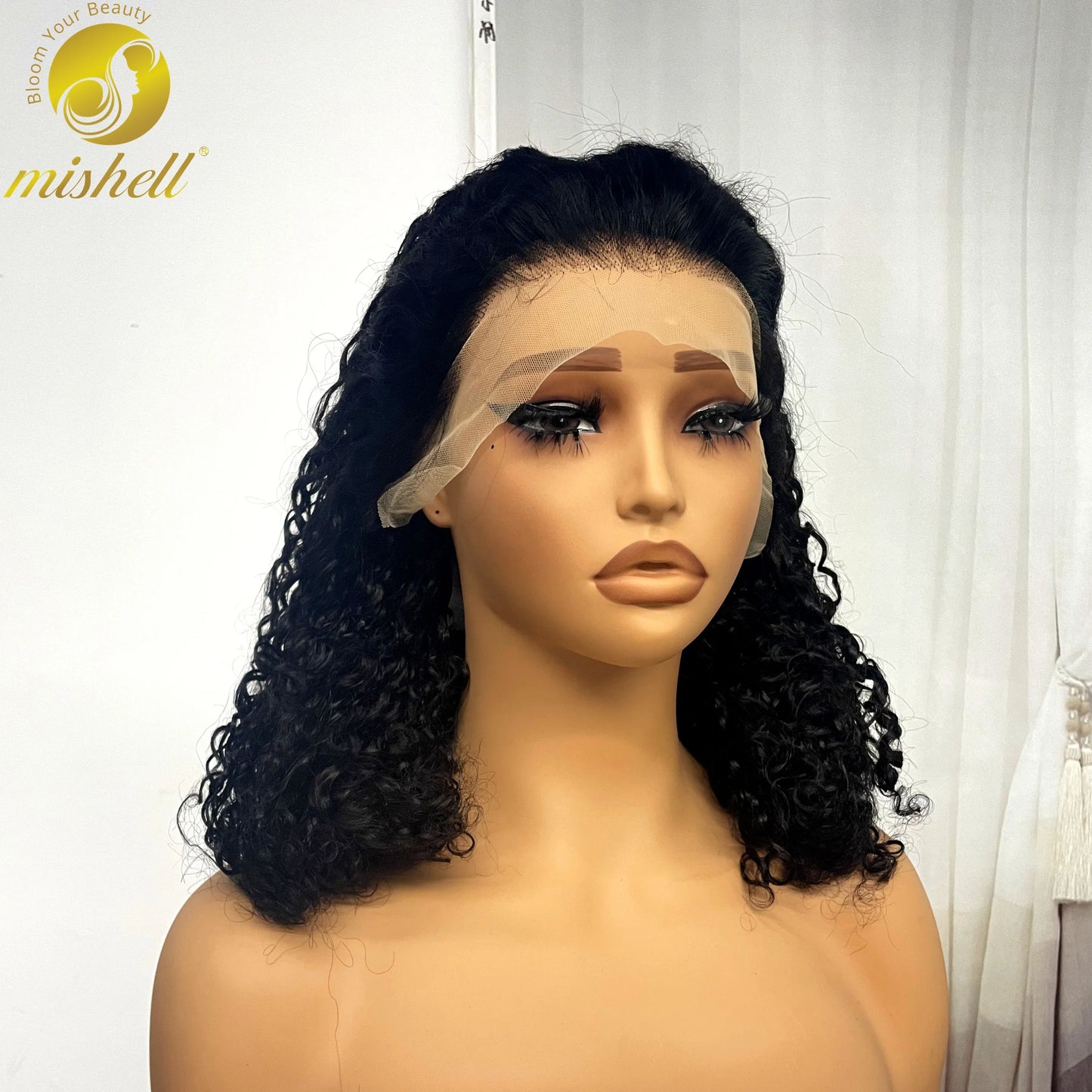 13x4 Lace Frontal Pixie Curly Human Hair Wigs 350% Density 12A Colored Raw Burmese Bouncy Curly Hair Wigs for Women