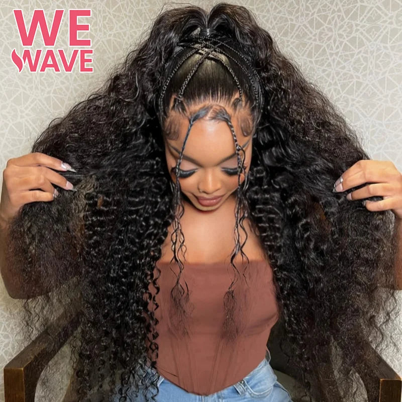 Ship from USA Black 13x6 Hd Transparent 30 Inch Deep Curly Water Wave Human Hair Lace Frontal Wigs Brazilian Natural For Women Choice 13x4 Wig