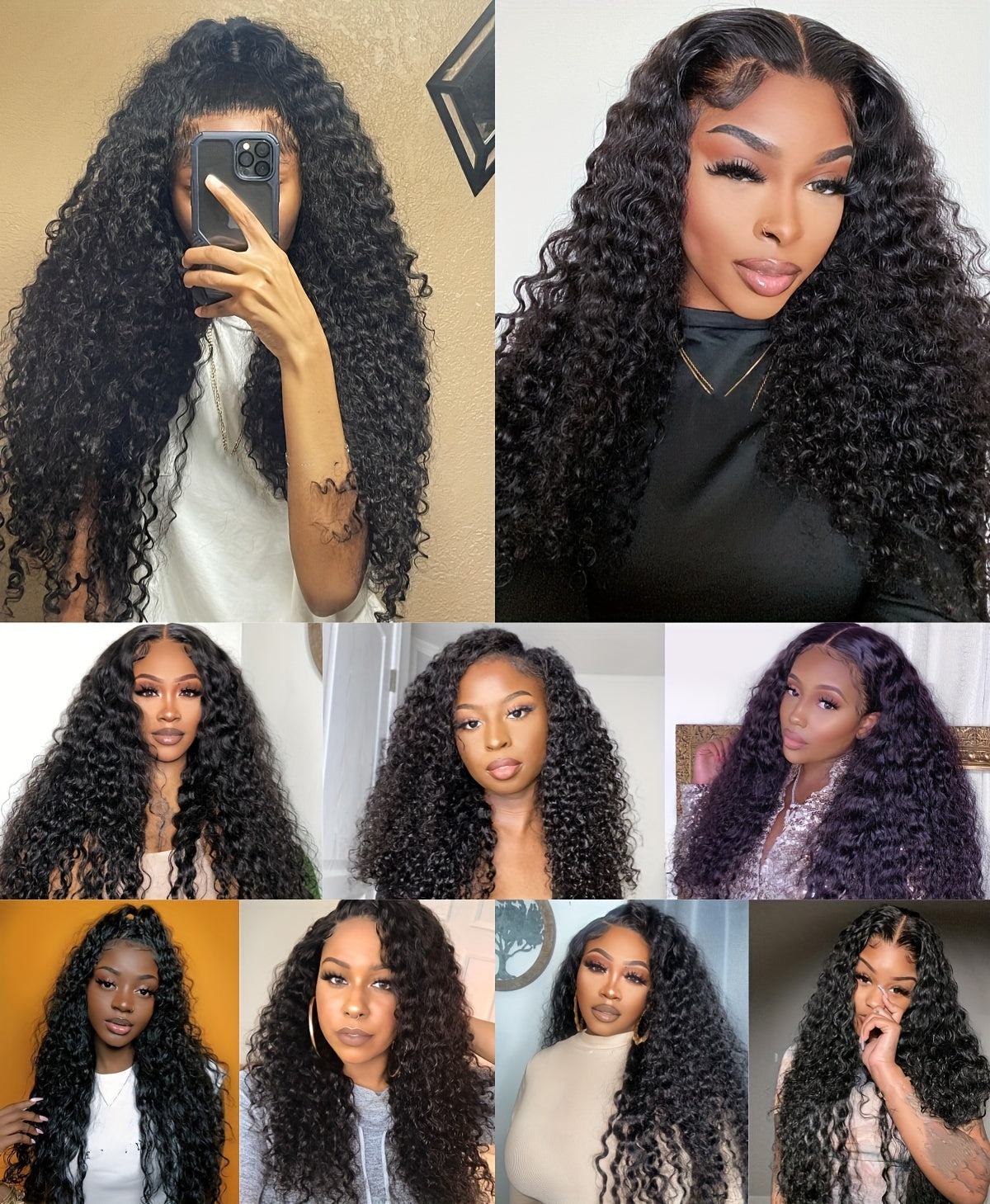 Nicelight Elegant Deep Wave Frontal Wig for Women - 76.2 cm Brazilian Human Hair, 150% Density, 4x4 HD Lace Closure, Natural Black Curly Style, Versatile Hair Wig|Curly Hair Wig|Textured Hair Wig, Wig Accessories